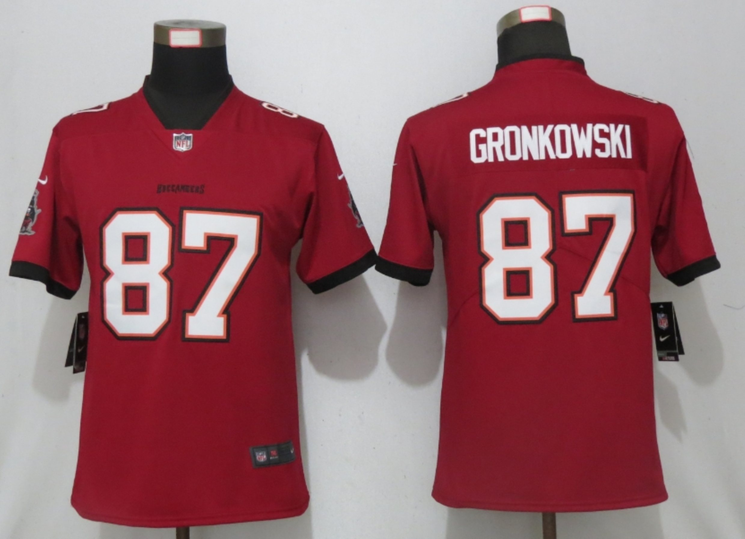 Women New Nike Tampa Bay Buccaneers #87 Gronkowski Nike Red Alternate Vapor Elite Playe